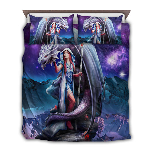 Galaxy Dragon Bedding Cover For Fantasy Bedroom Decor