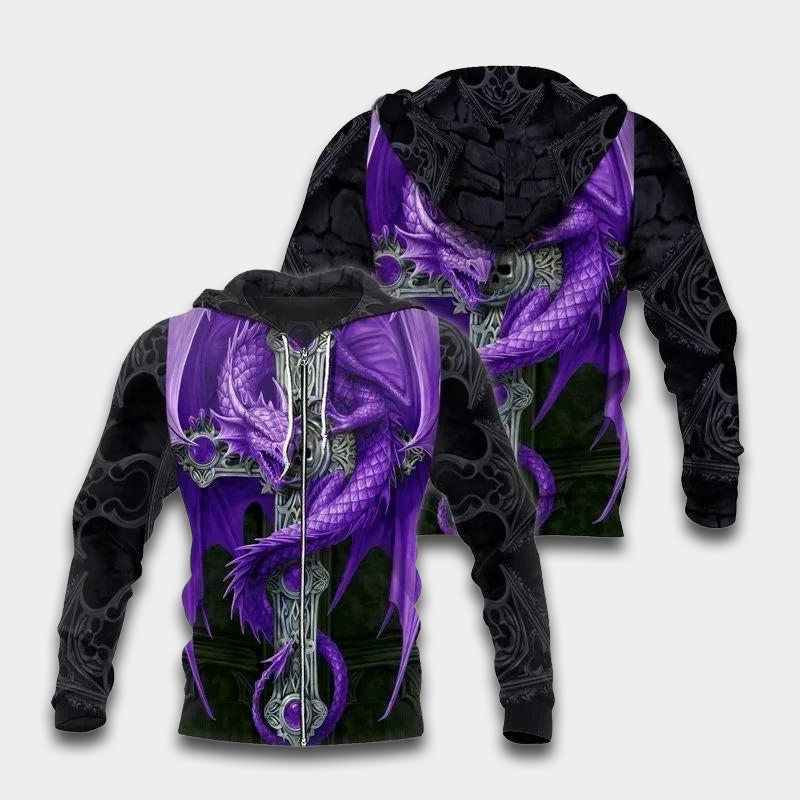 Dragon Legend Sword Purple Art – 3D Hoodie