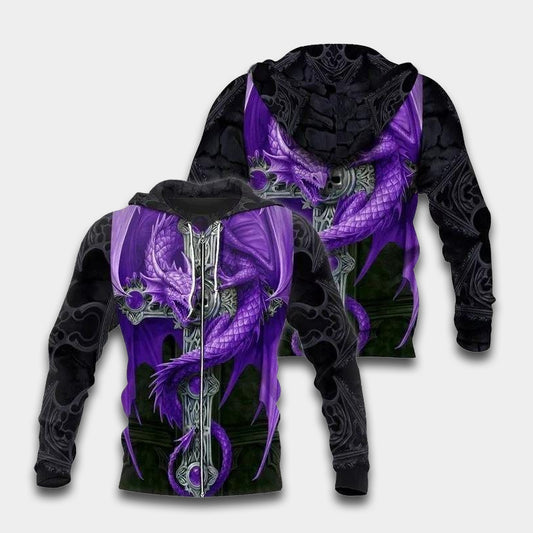 Dragon Legend Sword Purple Art – 3D Hoodie
