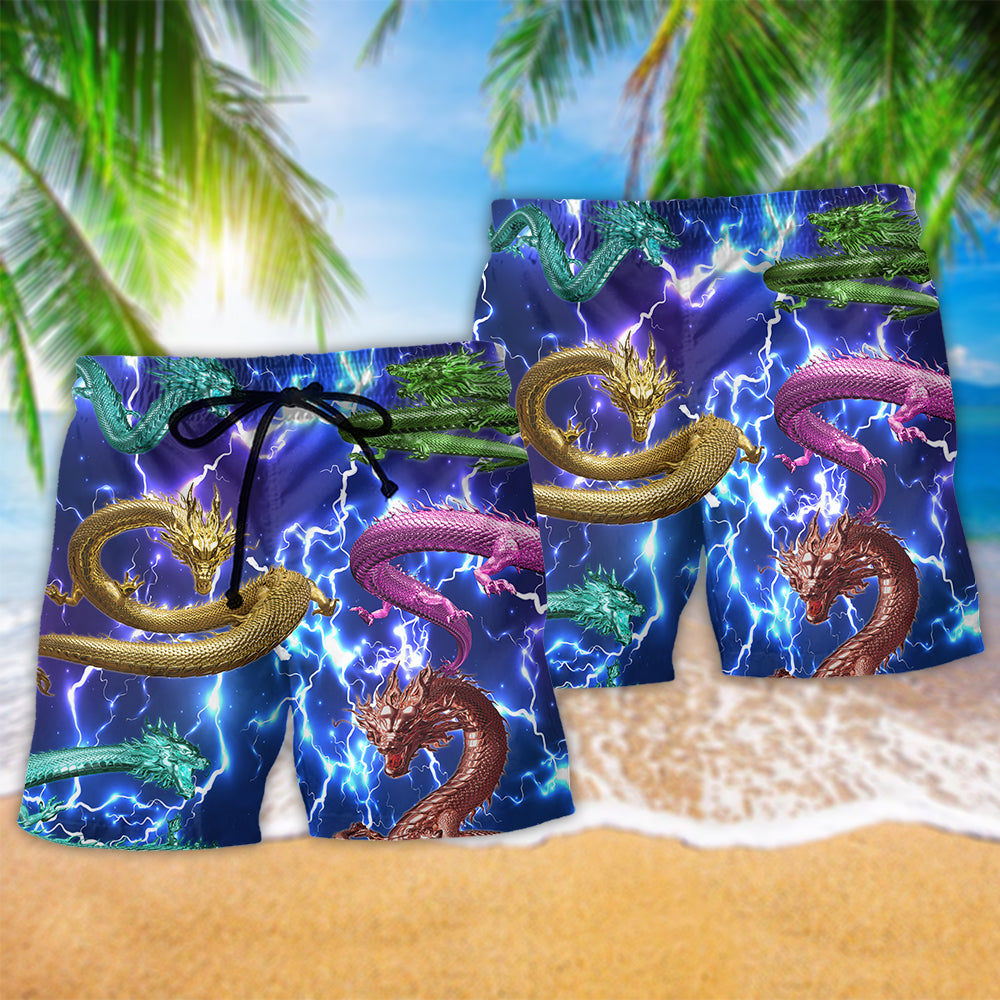 Dragon Lightning Fantasy Power Art – Beach Short