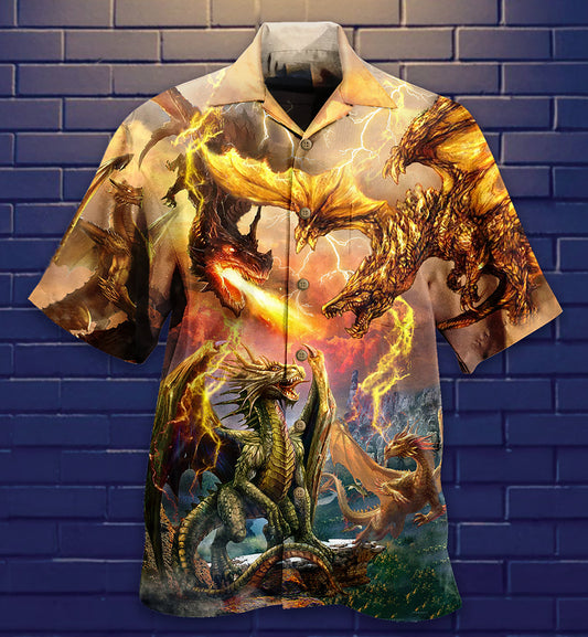 Epic Dragon Battle Defending The Territory - Hawaiian Shirt
