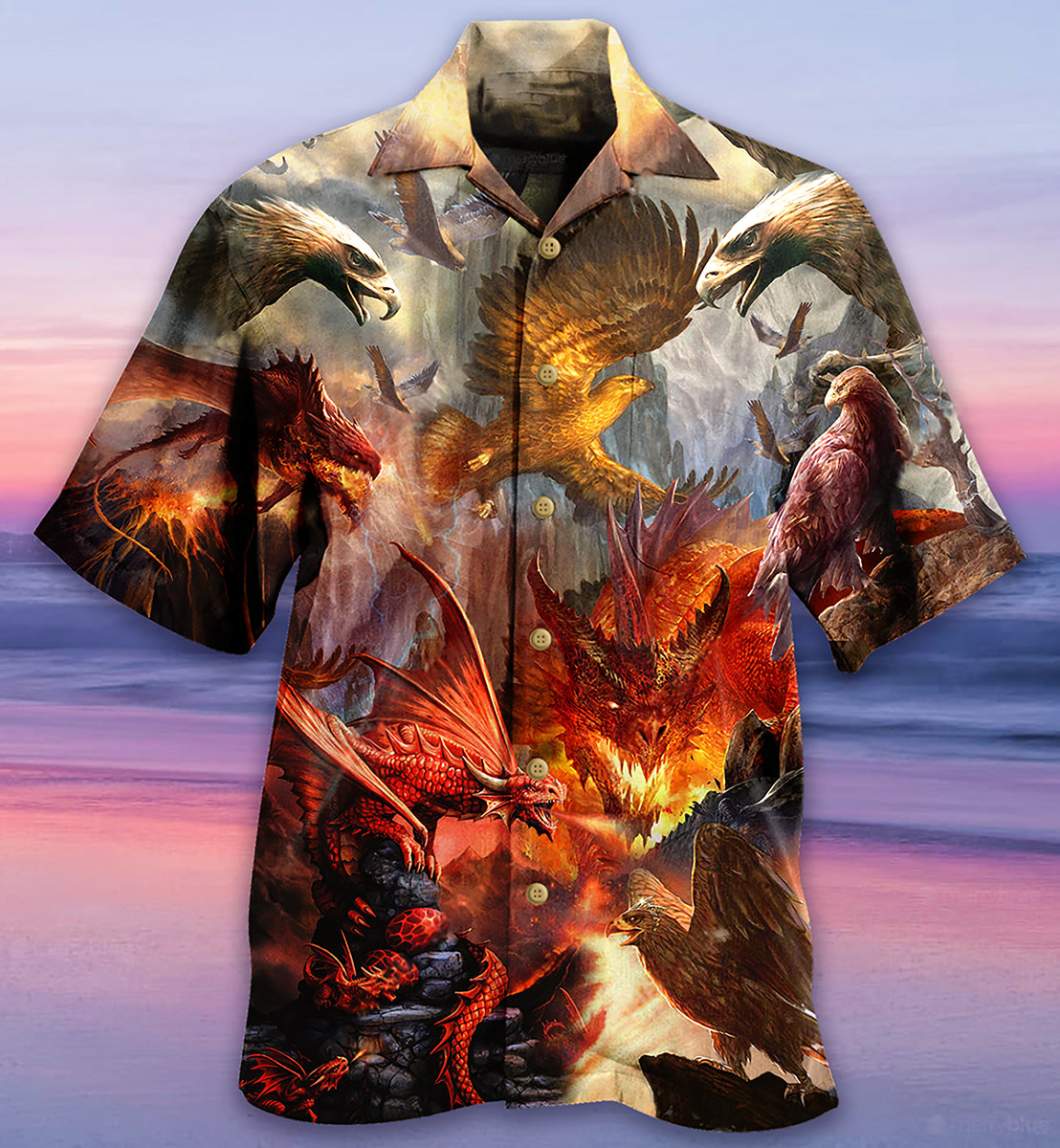Dragon Vs Eagle Battle Art - Hawaiian Shirt
