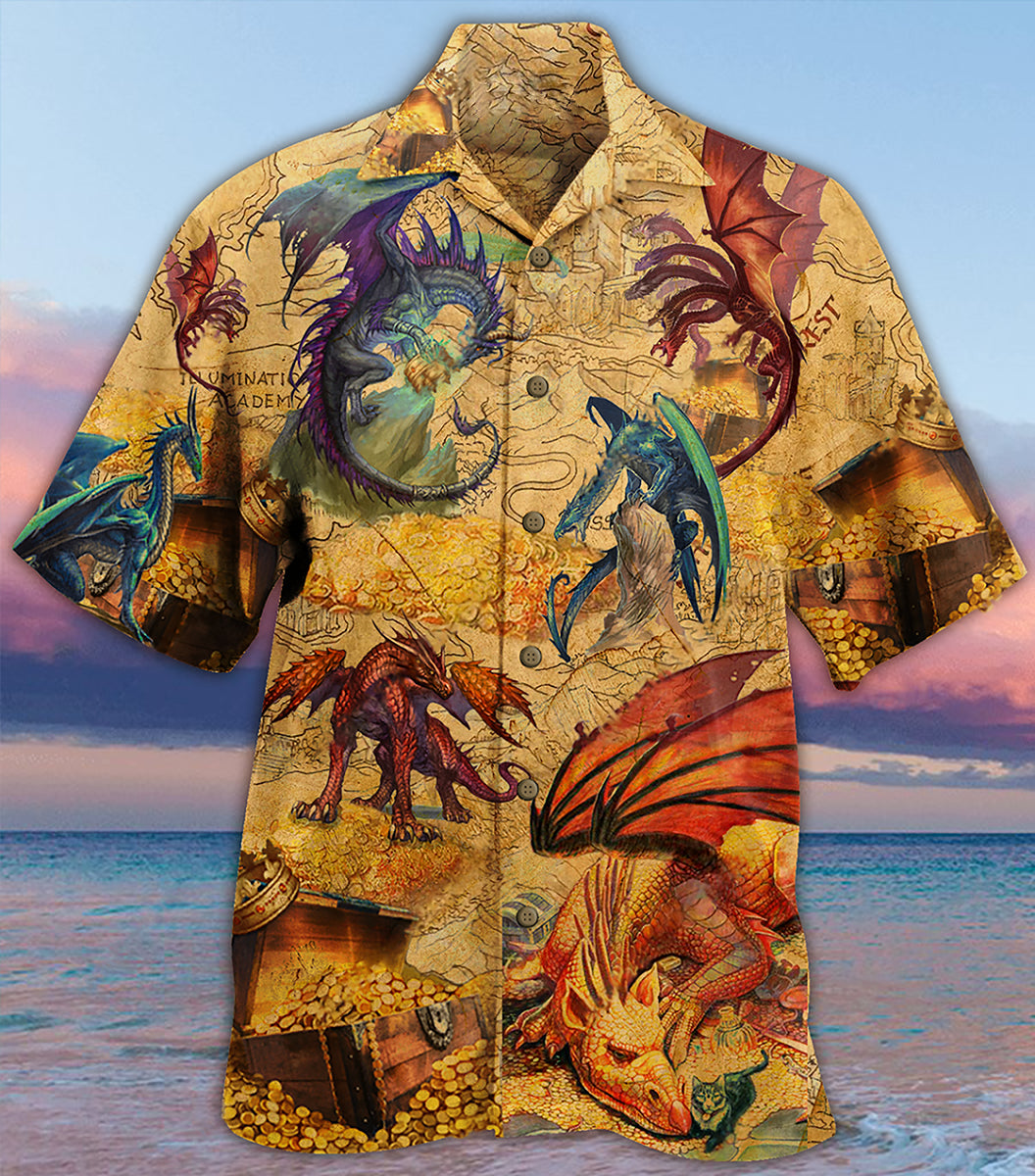 Golden Dragon Love Amazing Design - Hawaiian Shirt
