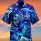 Dragon Merry Christmas Snow Love Blue Theme - Hawaiian Shirt
