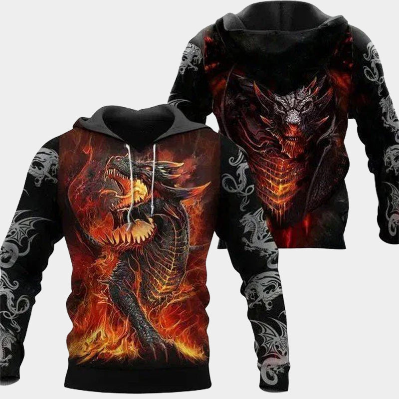 Dragon On Fire Amazing Art – 3D Hoodie