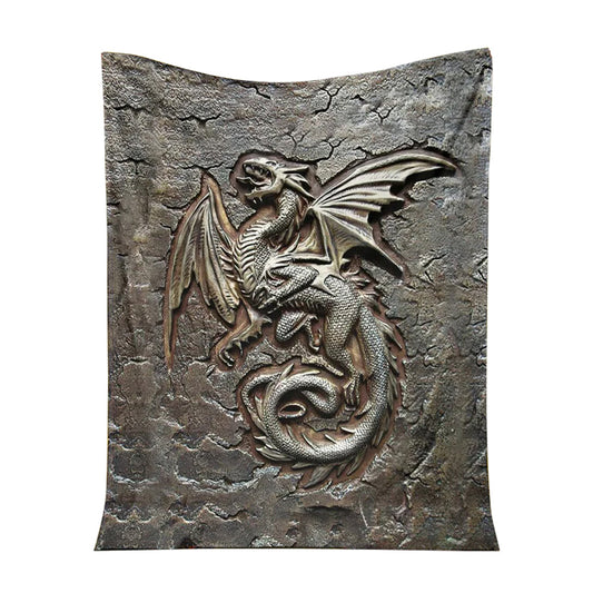 Dragon Protects Your Life 50 x 60 Inch Flannel Blanket For Cozy Bedroom And Sofa Decor