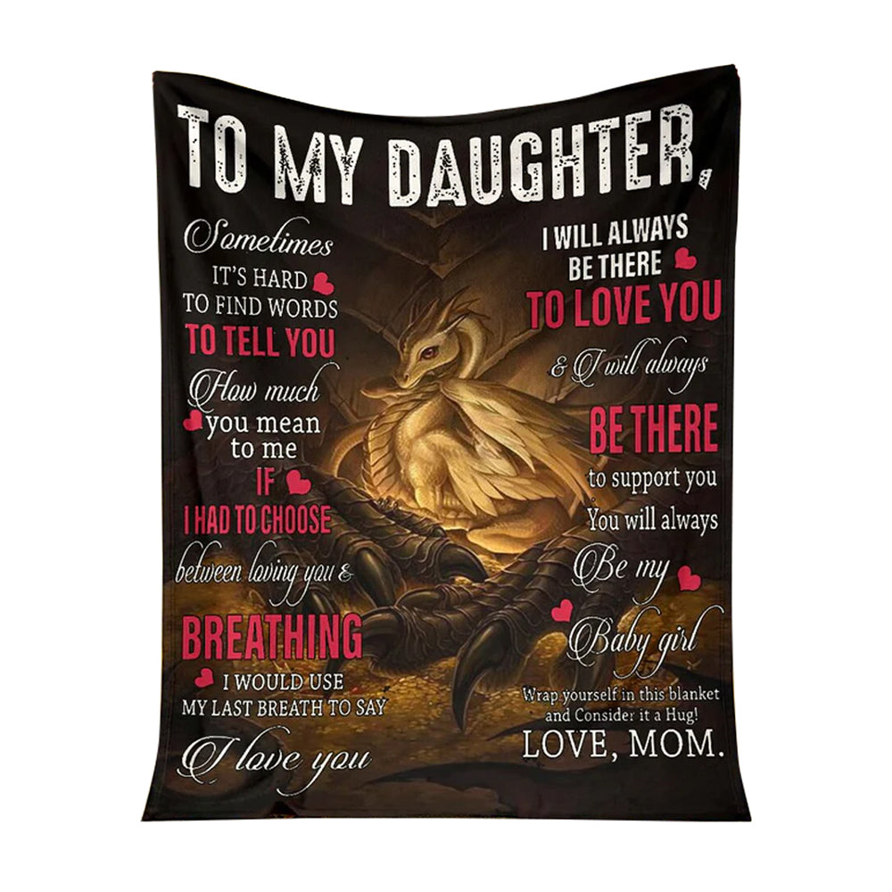 Dragon To My Daughter Flannel Blanket For Cozy Bedroom And Sofa Decor