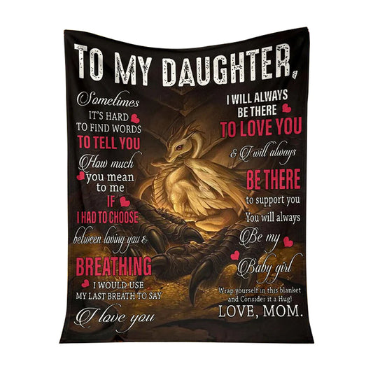 Dragon To My Daughter Flannel Blanket For Cozy Bedroom And Sofa Decor