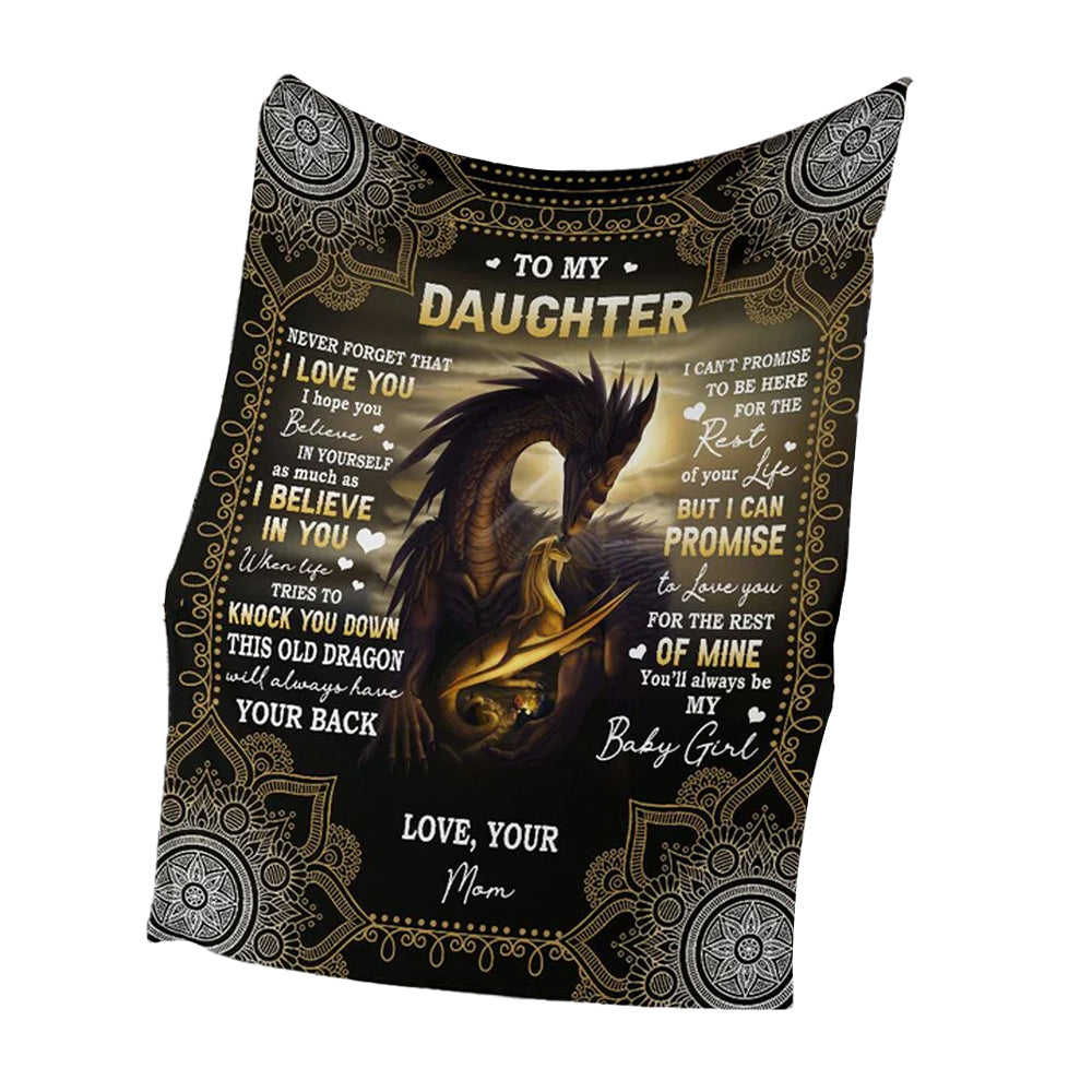 Dragon To My Daughter I Believe In You I Love You 50 x 60 Inch Flannel Blanket For Cozy Bedroom And Sofa Decor
