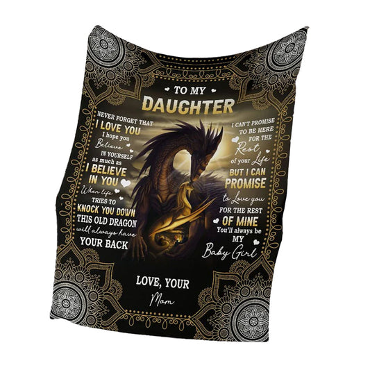 Dragon To My Daughter I Believe In You I Love You 50 x 60 Inch Flannel Blanket For Cozy Bedroom And Sofa Decor
