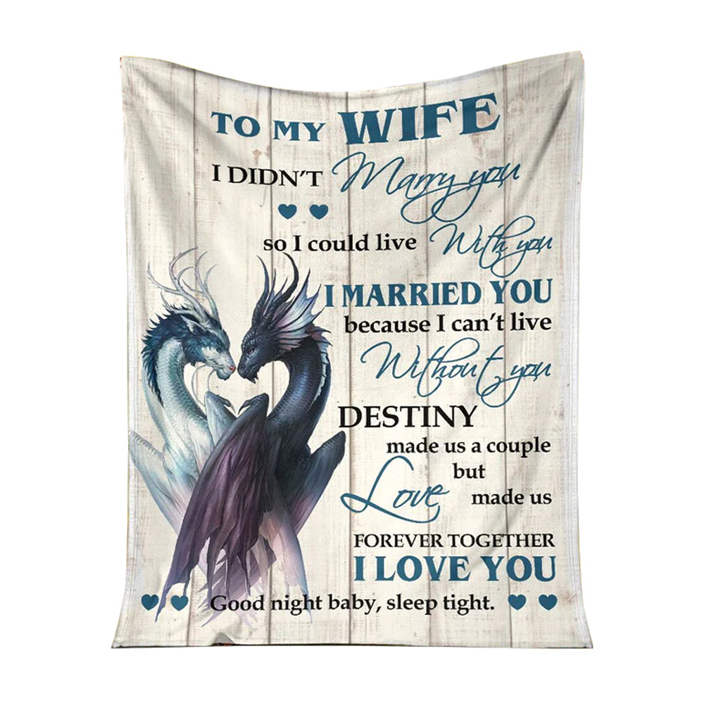 Dragon To My Gorgeous Wife Flannel Blanket For Cozy Bedroom And Sofa Decor