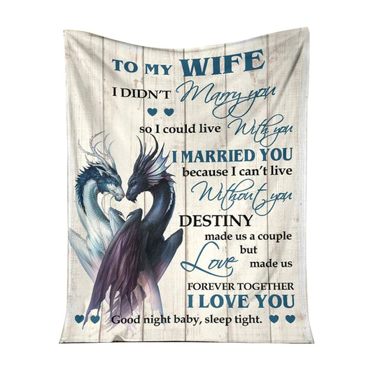 Dragon To My Gorgeous Wife Flannel Blanket For Cozy Bedroom And Sofa Decor