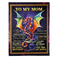 Dragon To My Mom Dragon Thank You 50 x 60 Inch Flannel Blanket For Cozy Bedroom And Sofa Decor