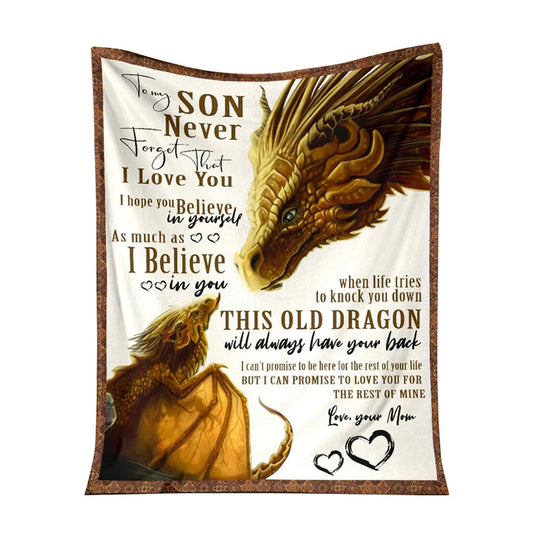 Dragon To My Son Love Life 50 x 60 Inch Flannel Blanket For Cozy Bedroom And Sofa Decor
