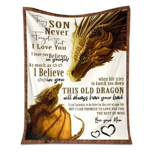 Dragon To My Son Lover 50 x 60 Inch Flannel Blanket For Cozy Bedroom And Sofa Decor