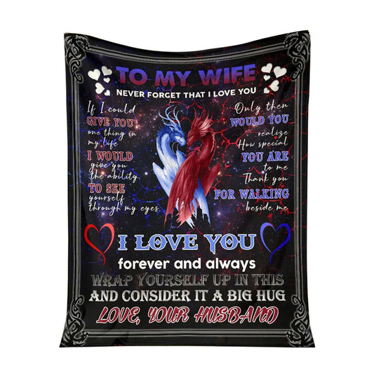 Dragon To My Wife 50 x 60 Inch Flannel Blanket For Cozy Bedroom And Sofa Decor