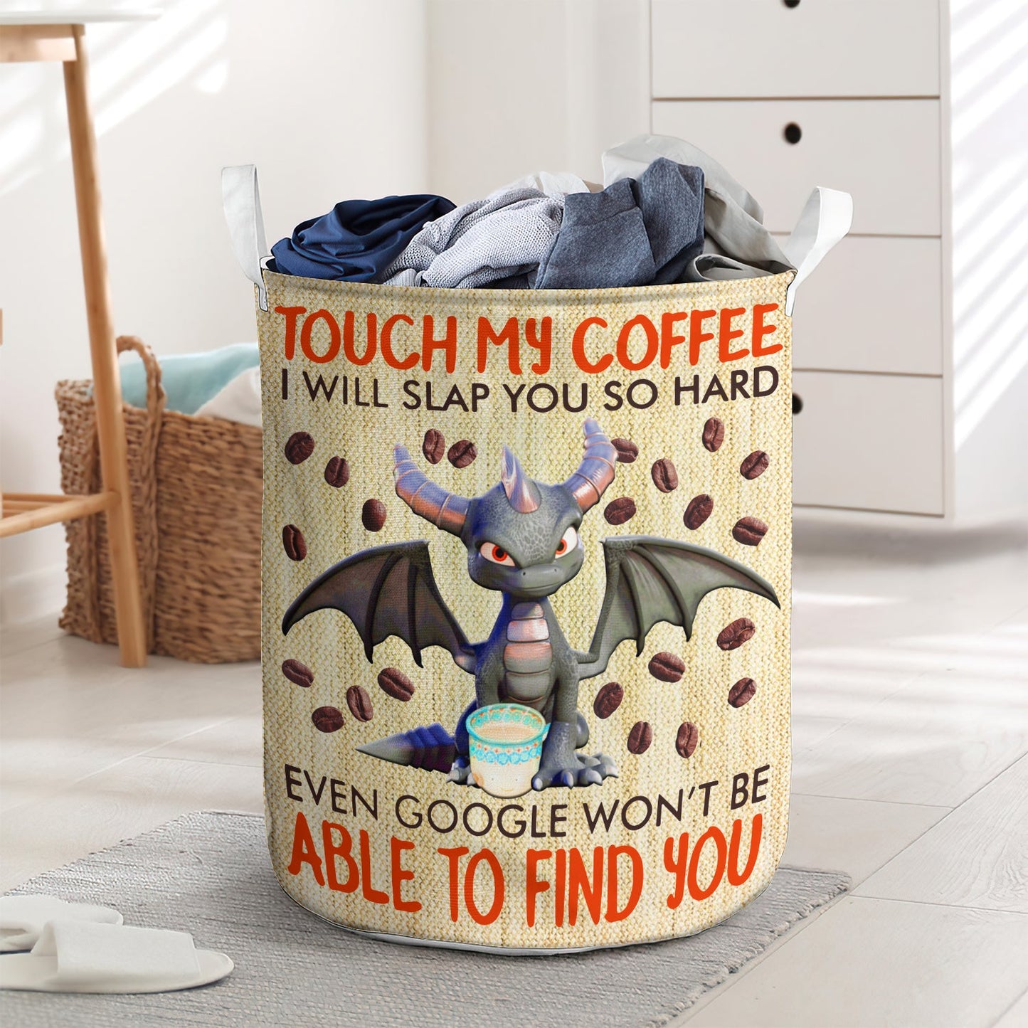 Dragon touch my coffee - Laundry basket - LAUB01TNH280222-Owls Matrix