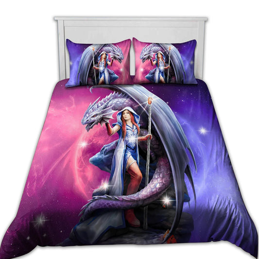 Dragon And Maiden Fantasy Bedding Cover For Fantasy Bedroom Decor