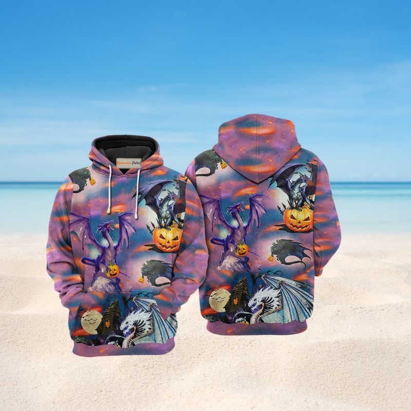 Dragon Halloween Scaredy Art – 3D Hoodie