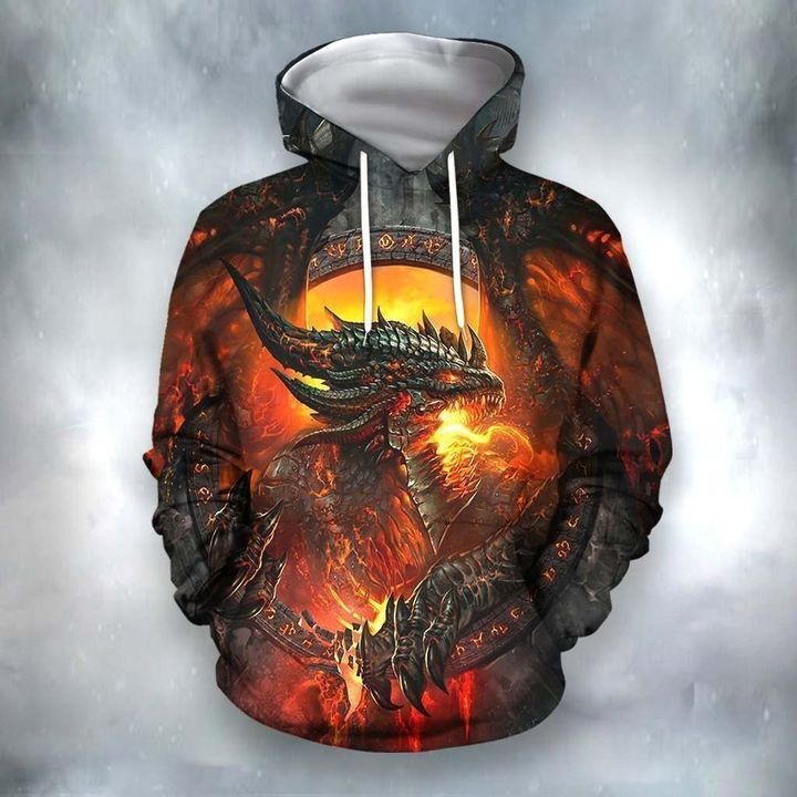 Dragon Lives In Fire Art – 3D Hoodie