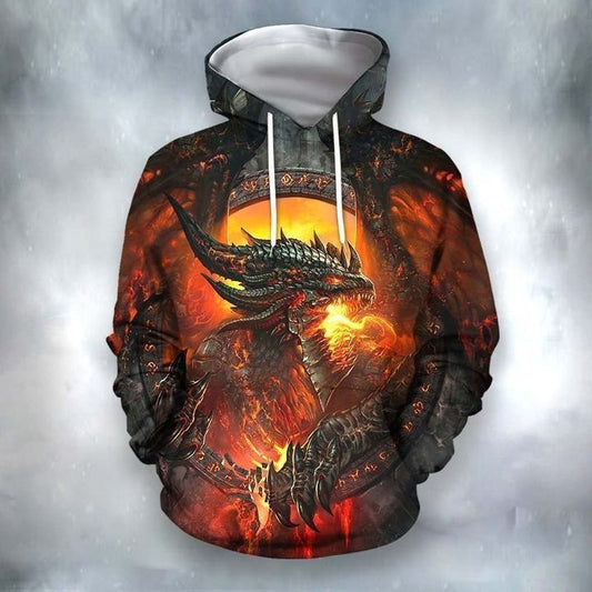 Dragon Lives In Fire Art – 3D Hoodie