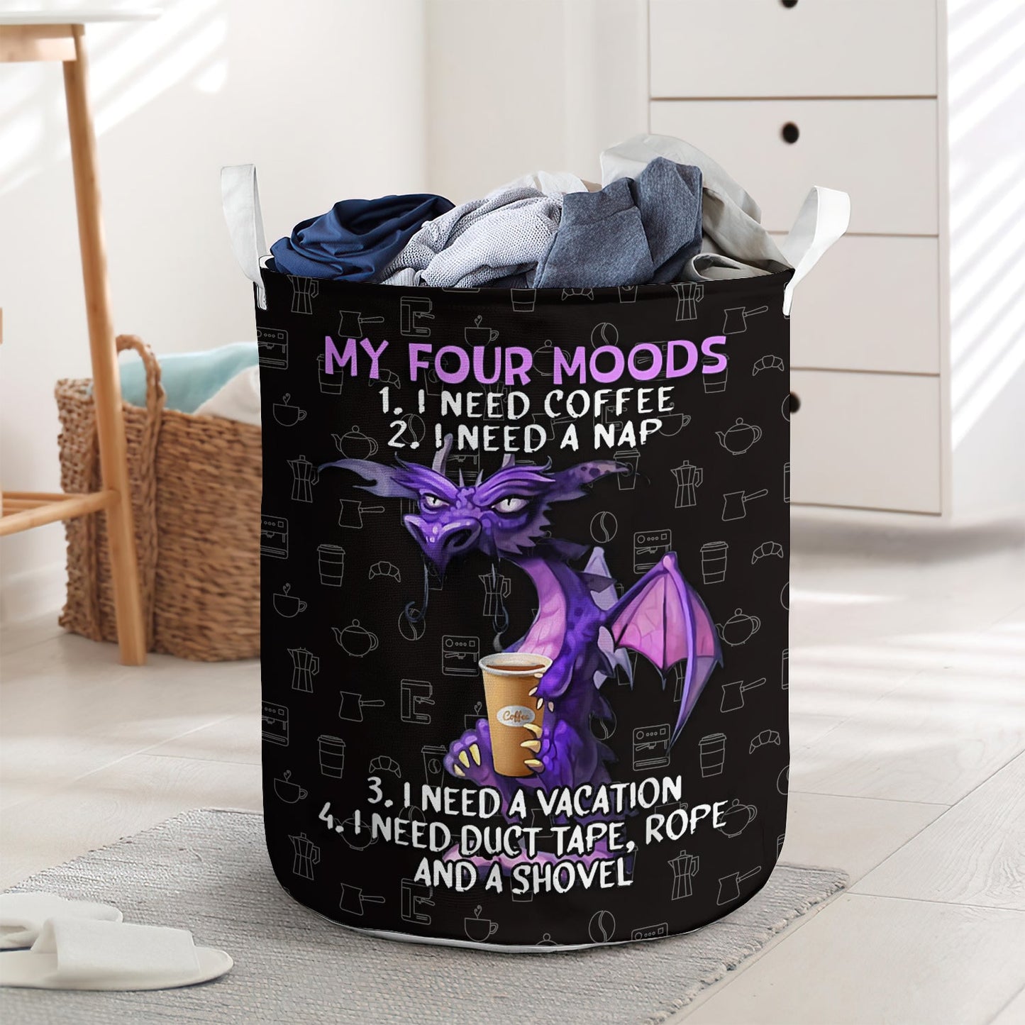Dragon my four moods - Laundry basket - LAUB08TNH010322 - Owls Matrix LTD