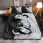 Black And White Dragon Couple Bedding Cover For Fantasy Bedroom Decor