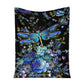 Dragonfly Blue Floral 50 x 60 Inch Flannel Blanket For Cozy Bedroom And Sofa Decor