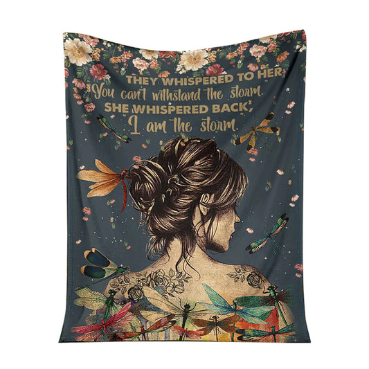 Dragonfly Girl Dragonfly I'm The Storm 50 x 60 Inch Flannel Blanket For Cozy Bedroom And Sofa Decor