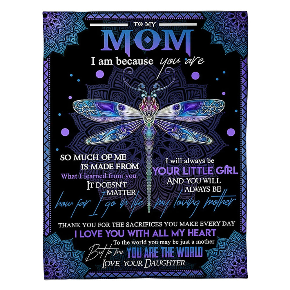 Dragonfly I Love You With All My Heart 50 x 60 Inch Flannel Blanket For Cozy Bedroom And Sofa Decor