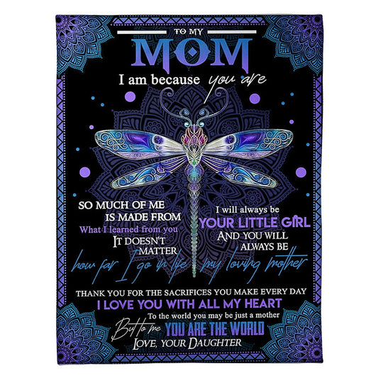 Dragonfly I Love You With All My Heart 50 x 60 Inch Flannel Blanket For Cozy Bedroom And Sofa Decor