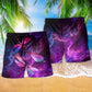 Purple Dragonfly Sky Love Art - Beach Short