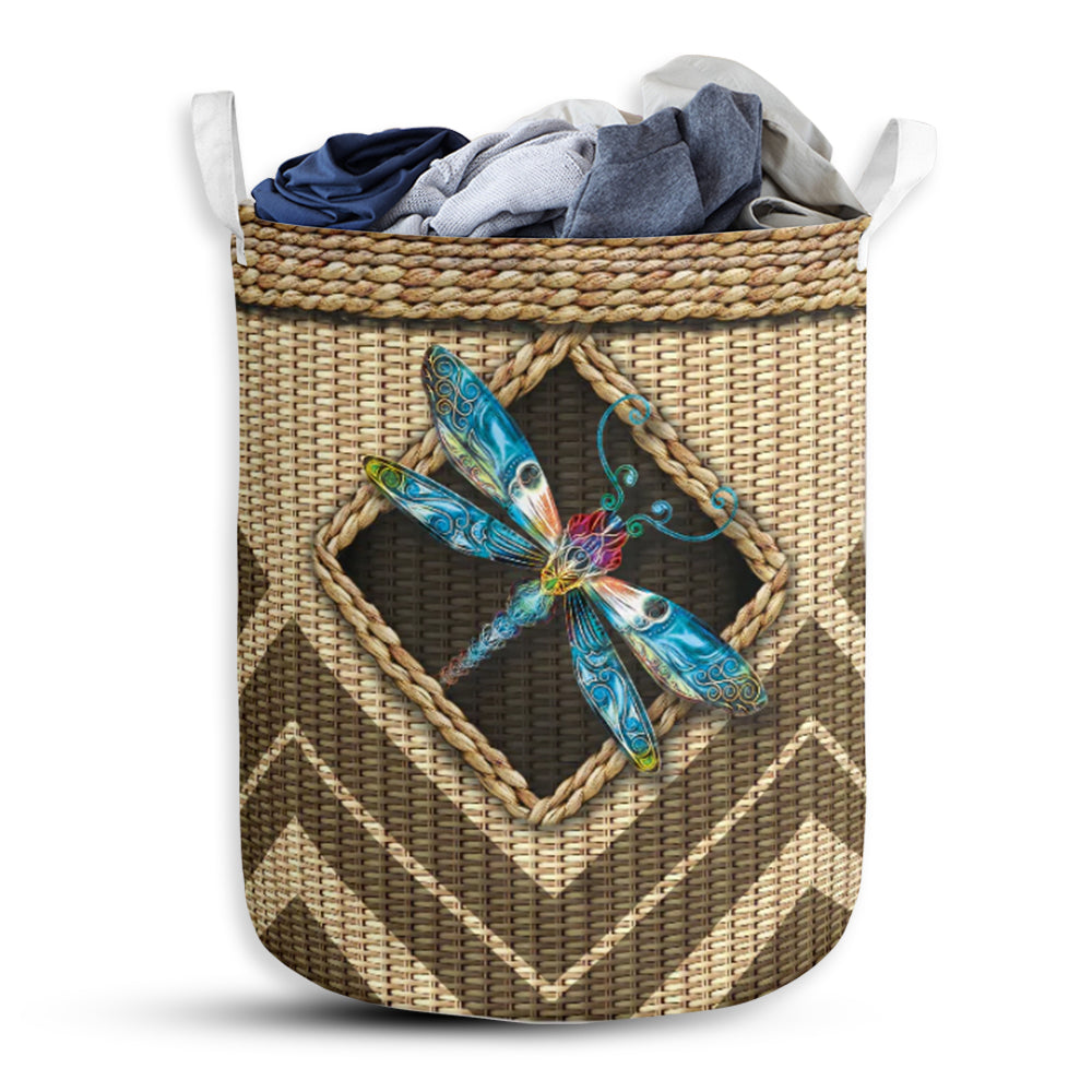 S: 17.72”x13.78” (45x35 cm) Dragonfly Wickerwork Hole - Laundry Basket - Owls Matrix LTD