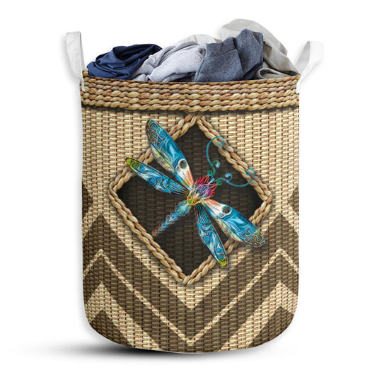 S: 17.72”x13.78” (45x35 cm) Dragonfly Wickerwork Hole - Laundry Basket - Owls Matrix LTD