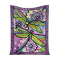 Dragonfly With Beautiful Flower 50 x 60 Inch Flannel Blanket For Cozy Bedroom And Sofa Decor