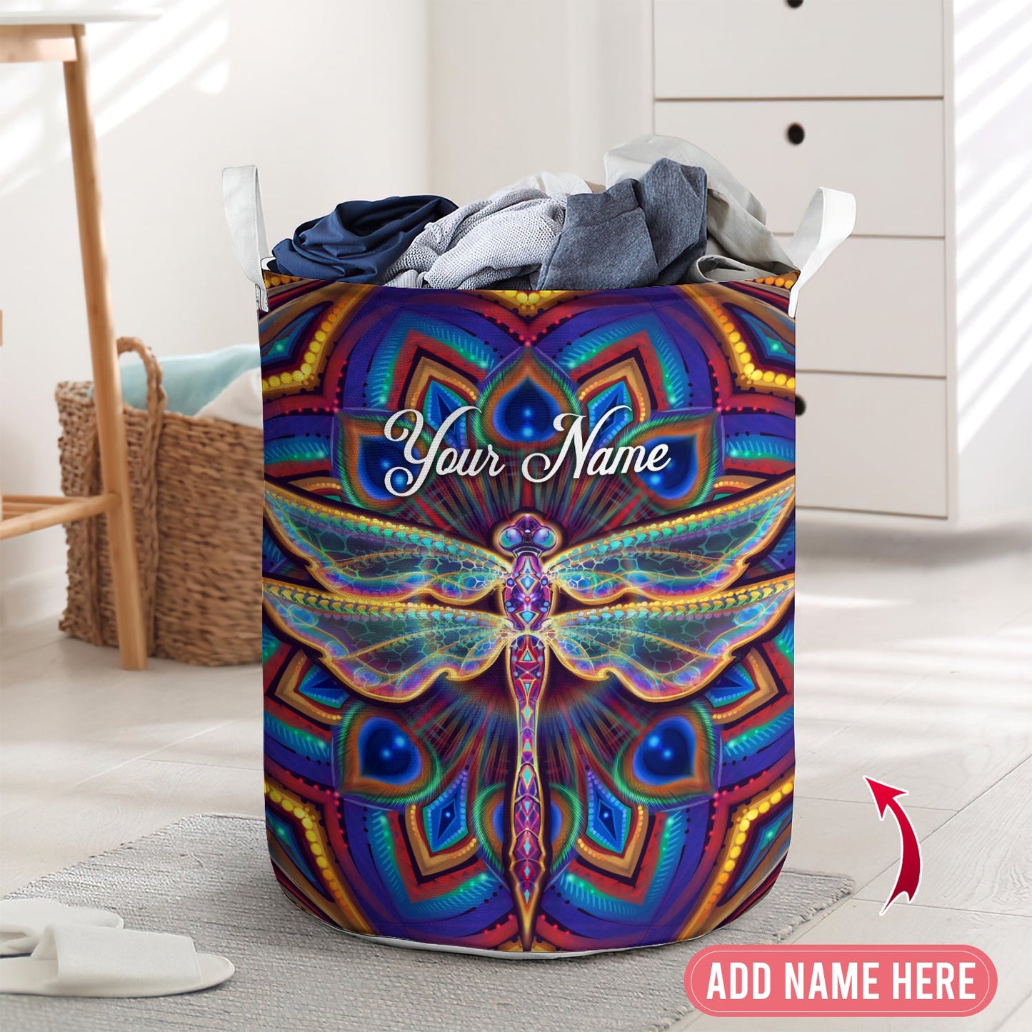 Dragonfly mandala art mysterious personalized - Laundry basket - LAUB13TNH020322-Owls Matrix