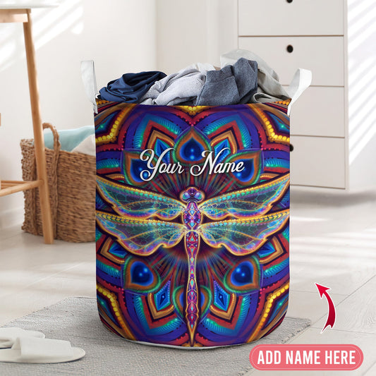 Dragonfly mandala art mysterious personalized - Laundry basket - LAUB13TNH020322-Owls Matrix