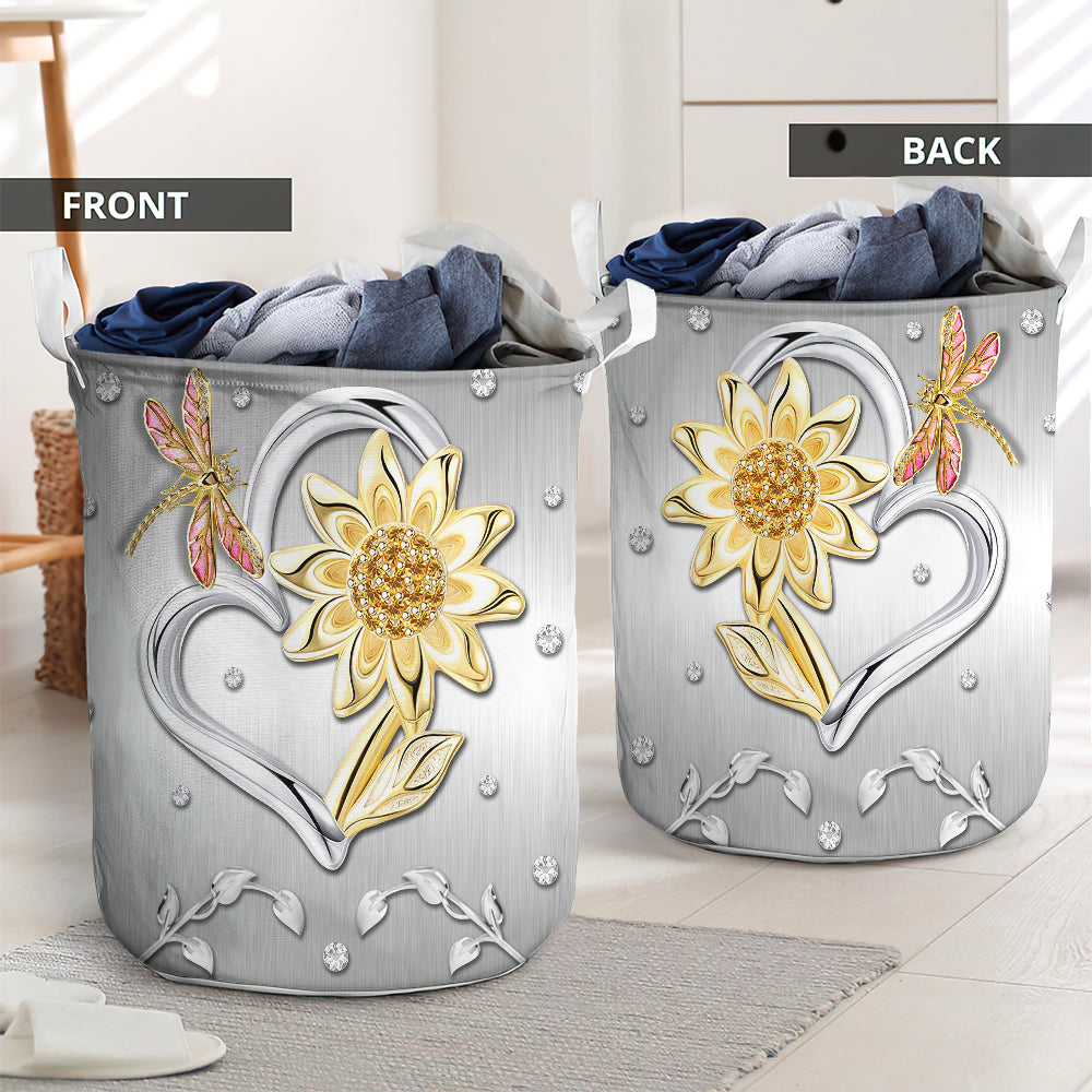 Dragonfly and sunflower advice cool style - Laundry basket - LAUB08TNH240222 - Owls Matrix LTD