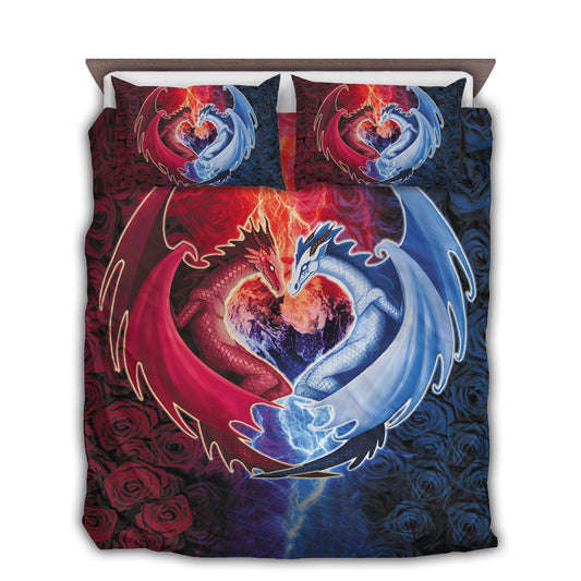 Dragon Heart Sweet Rose Bedding Cover For Fantasy Bedroom Decor
