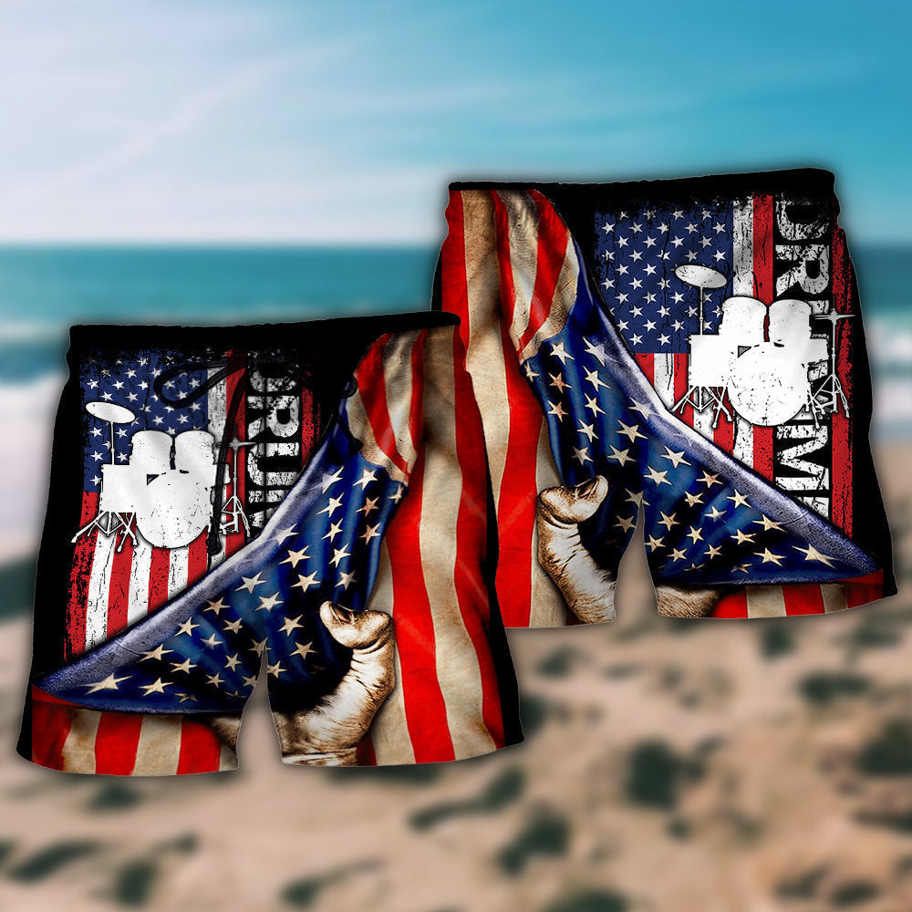 Drum Independence Day Art – Beach Short