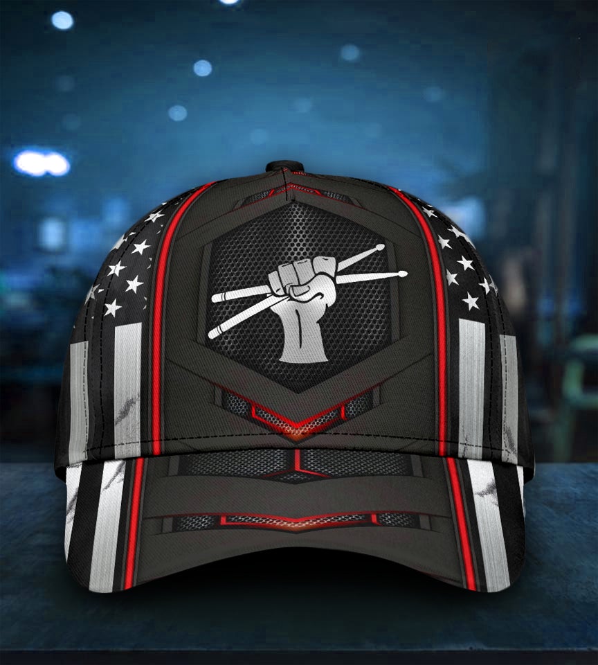Drums Red Pattern Carbon Vibes – Classic Cap