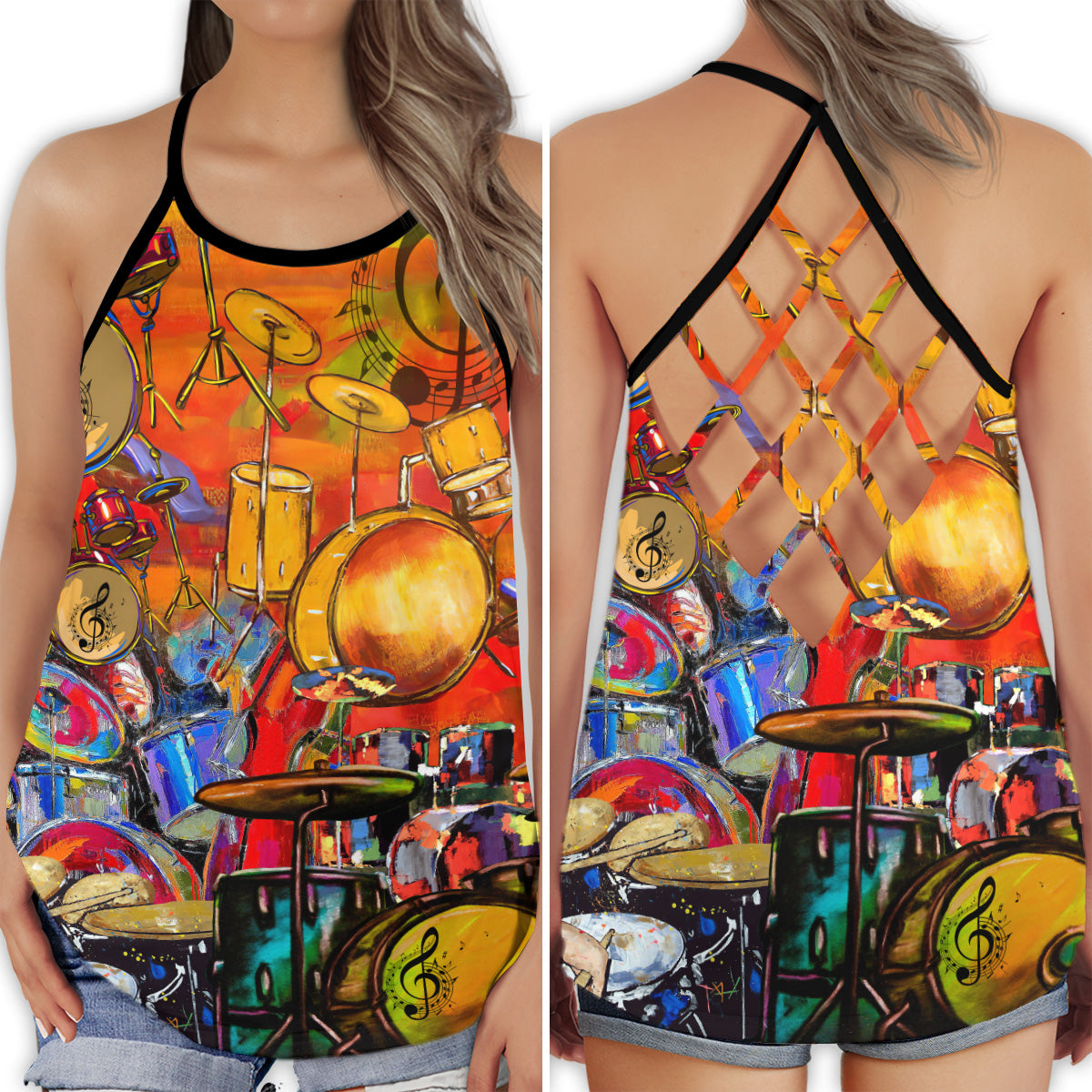 Drum Colorful Music Collection – Hollow Tank Top