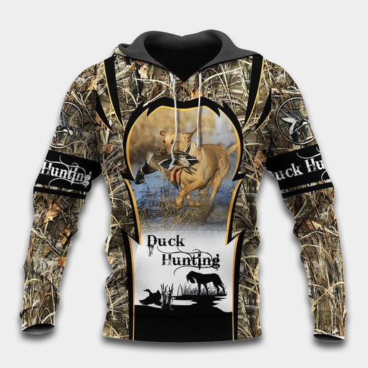 Duck Hunting With My Dog Art – 3D Hoodie