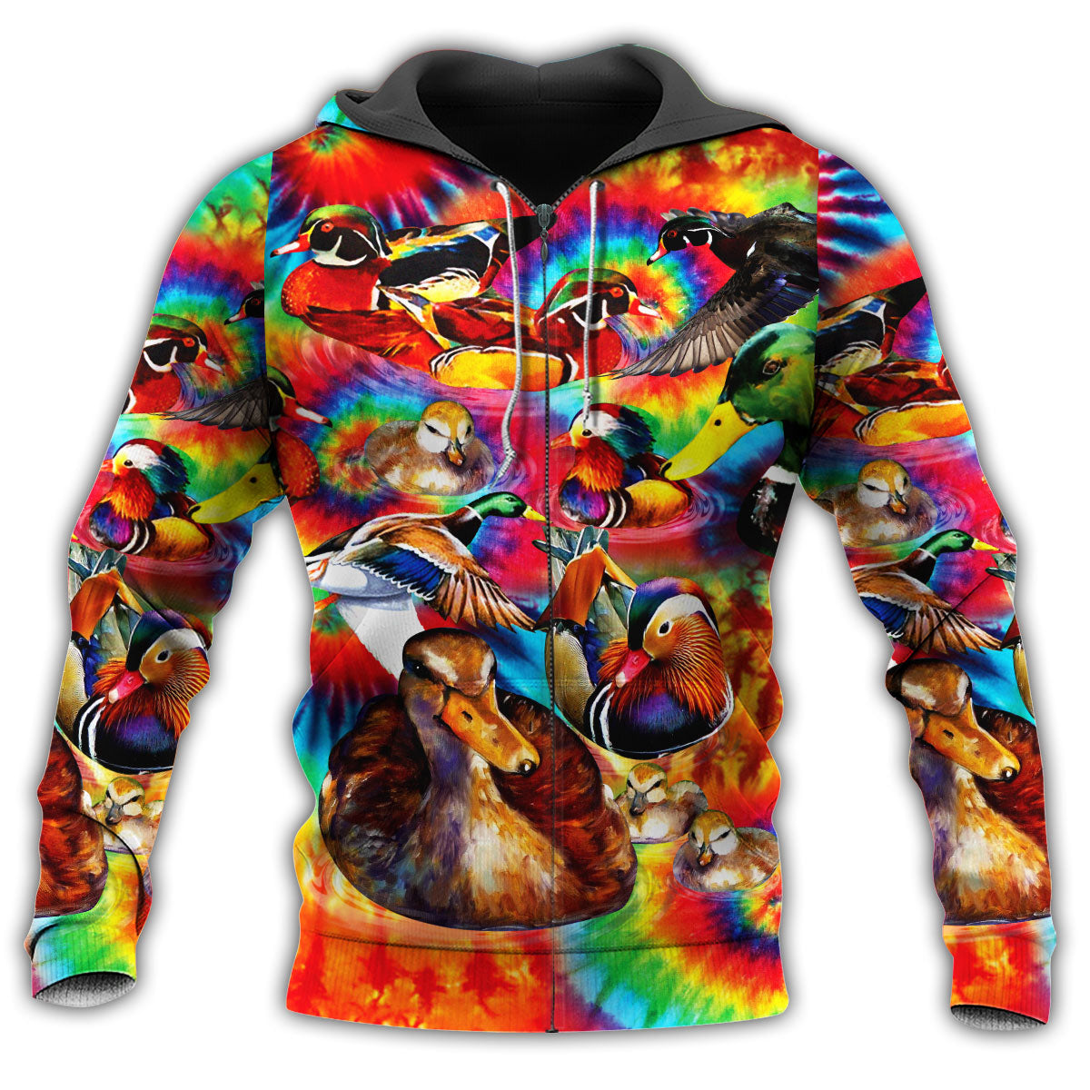 Duck Love Red And Green Art – 3D Hoodie