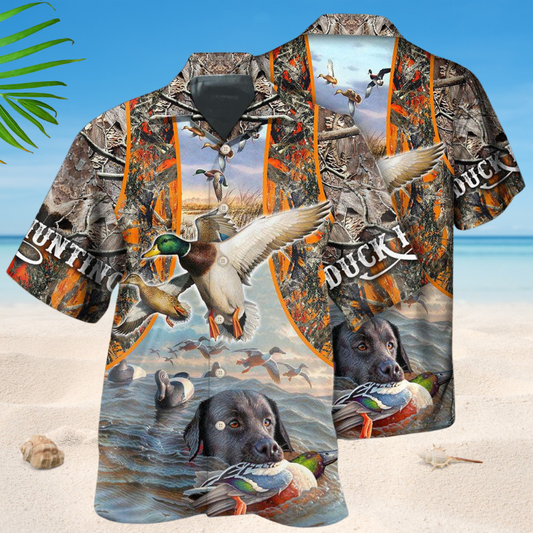 Duck Hunting Orange Style – Hawaiian Shirt