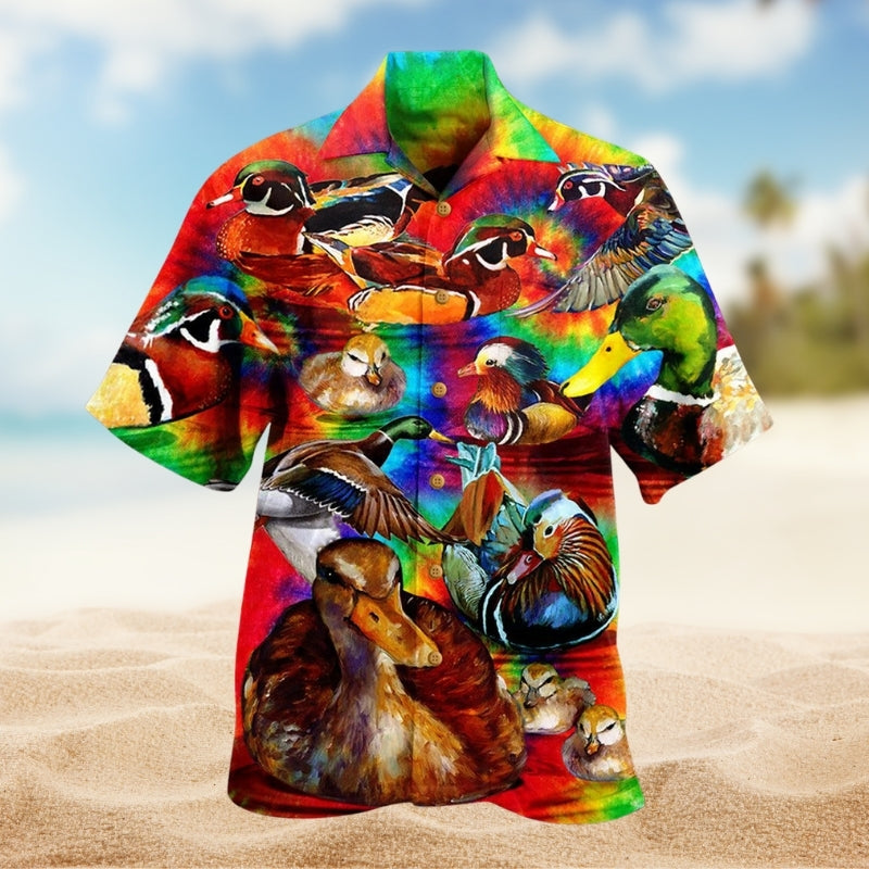 Ducks Love Red And Green Limited Edition – Hawaiian Shirt