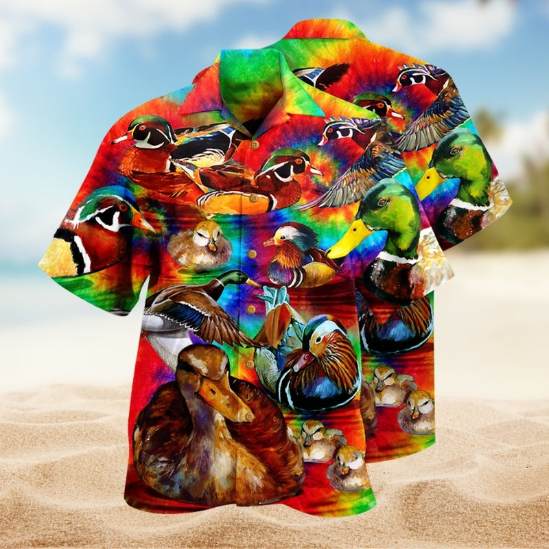 Ducks Love Red And Green Limited Edition – Hawaiian Shirt