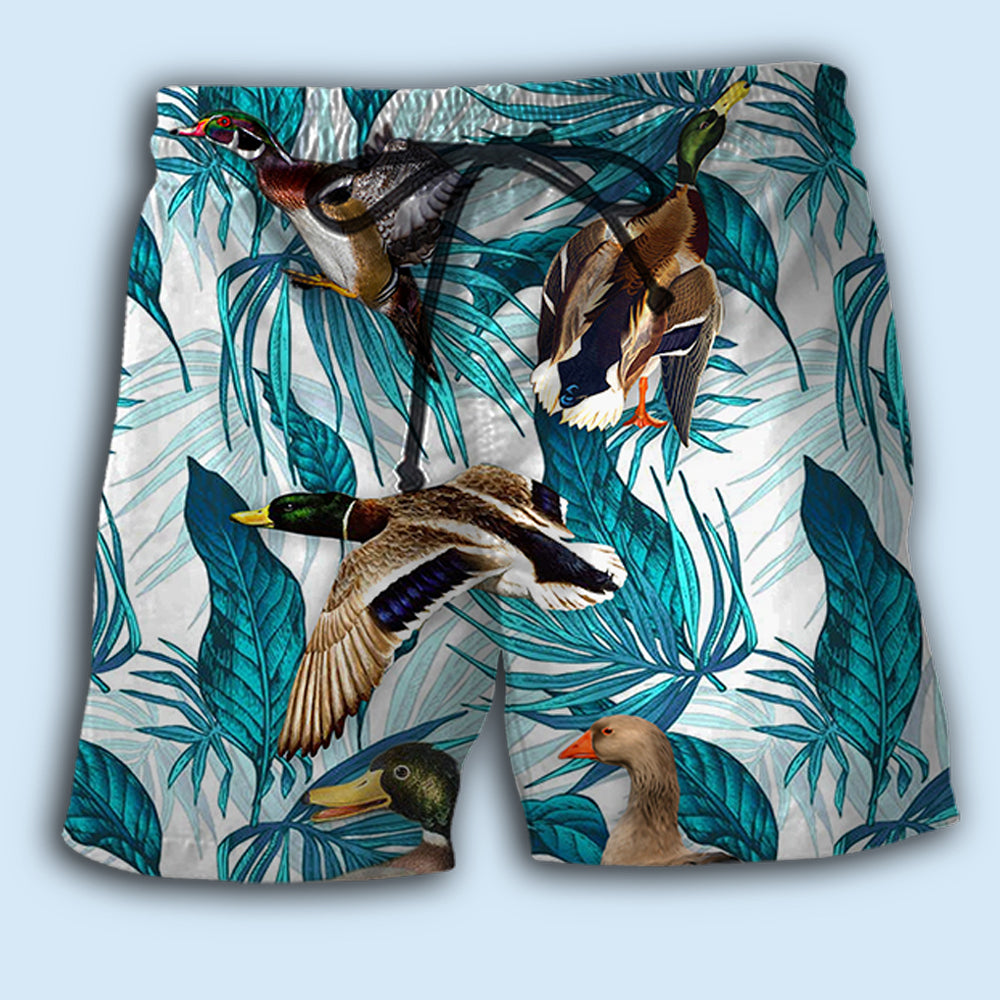 Duck Tropical Leaf Nature Style – Beach Short