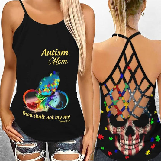 Autism Mom Do Not Test Me – Hollow Tank Top
