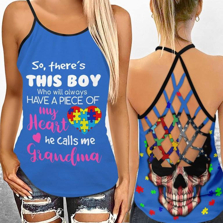 Autism Grandma With Heart – Hollow Tank Top